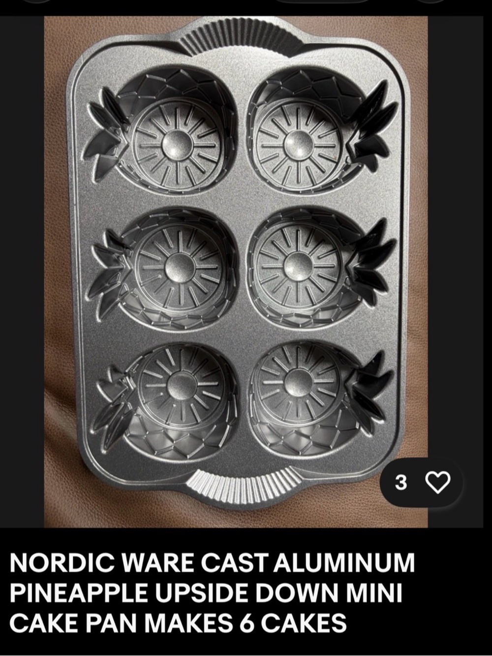 Nordic Ware Mini Pineapple Upside Down Cake Pan Platinum Collection